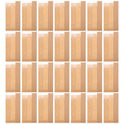 Artibetter 50pcs Kraft Paper Bags with Window, Medium Greaseproof Bread and Cookie Packaging Pouches, Oil-resistant Toast Storage Bags for Baking and Food Preservation