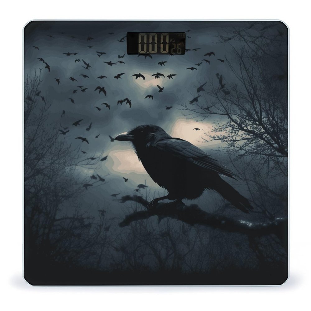 Night Crow Bathroom Scale for Body Weight with High Precision Large LCD Backlight Display Digital Weighing Scale with BMI Capacity Up to 180kg