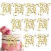 10 Pcs Happy Mother's Day Cake Toppers Acrylic Mirror Design Gold Cupcake Topper Engraved Cake Toppers Dessert Decor for Mother's Day Mom's Birthday Party view 1