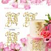 10 Pcs Happy Mother's Day Cake Toppers Acrylic Mirror Design Gold Cupcake Topper Engraved Cake Toppers Dessert Decor for Mother's Day Mom's Birthday Party view 2