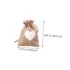 Ipetboom 20pcs Heart Print Drawstring Package Bags Small Candy Wrapping Containers Assorted Beige and Natural Cotton Bags for Wedding Party Favor and Christmas Packaging view 2