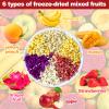 6.7 oz Freeze Dried Fruit Mixed - Dehydrated Fruit Pieces Snacks (6 Fruits) with Crispy Strawberry, Dragon Fruit, Apple, Mango, Banana & Yellow Peach, for Kids & Adults, Snacking, Desserts & Baking, No Sugar Added, Vegan view 3