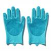 MODASER Magic Silicone Dishwashing Gloves with Scrubber - Reusable Heat Resistant Cleaning Brush for Kitchen Pet Grooming (2-pair) view 1