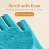 MODASER Magic Silicone Dishwashing Gloves with Scrubber - Reusable Heat Resistant Cleaning Brush for Kitchen Pet Grooming (2-pair) view 4