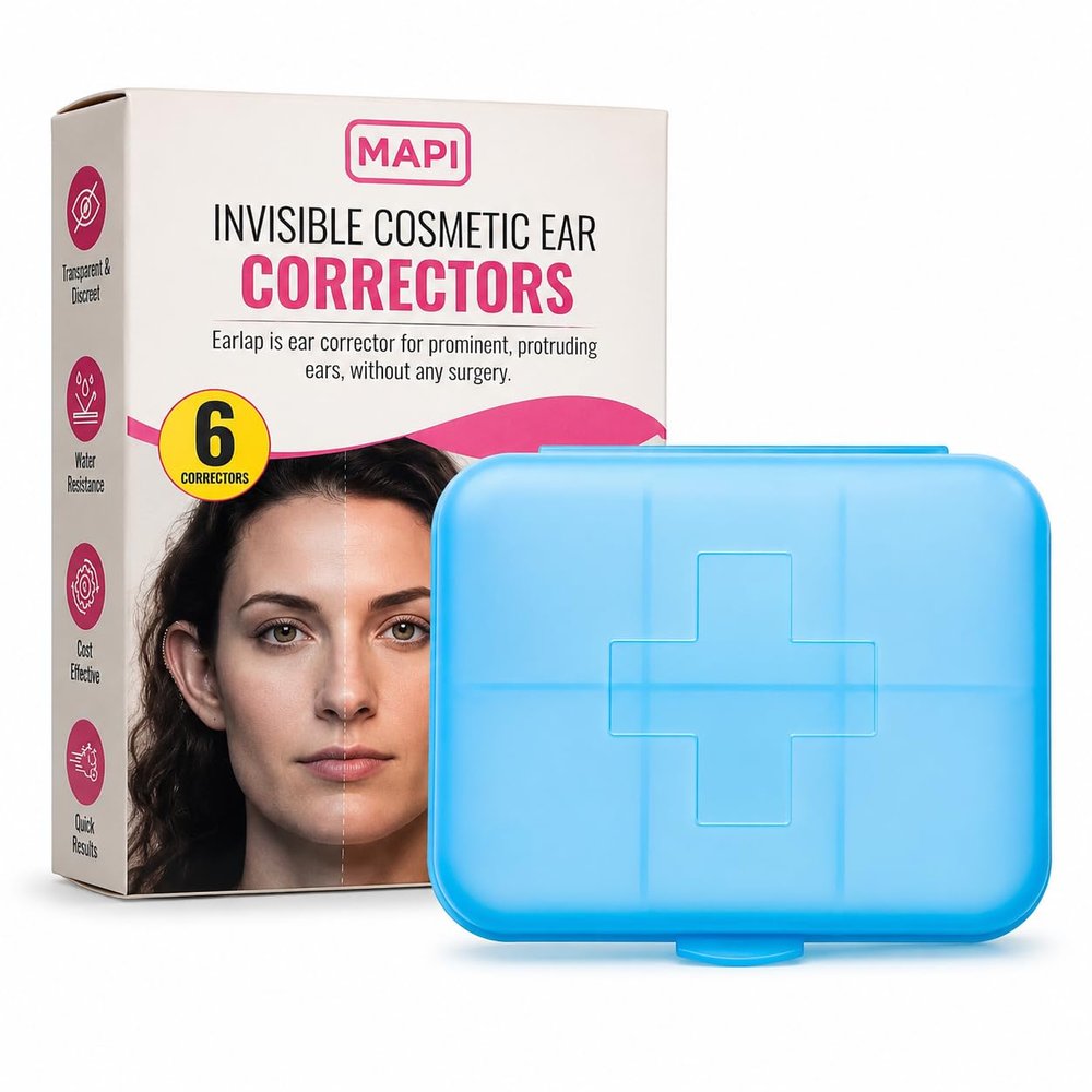 MAPI Ear Corrector Tape, 6 Clear Invisible Stickers for Protruding Ears
