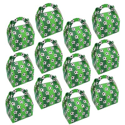 WRITWAA 50pcs Green Soccer Candy Boxes Paper Treat Favor Wrapping Boxes for Birthday Party Supplies