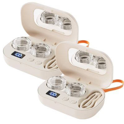 Beoglov 2026 Portable Rechargeable Ultrasonic Contact Lens Cleaner Case, Ultrasonic Portable Travel Contact Lens Case Kit, Home Travel and Office (2 Set)