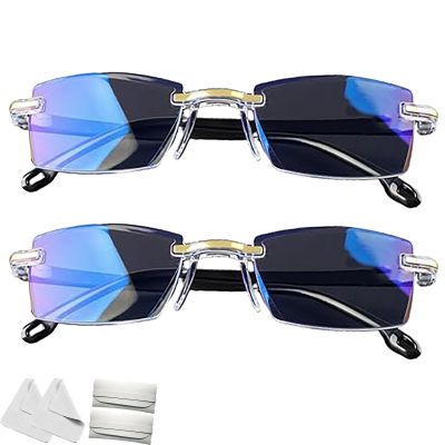 2026 New Sapphire High Hardness Anti-Blue Progressive,Intelligent Dual Focus Glasses,Self Adjusting for Women Men (2pcs)