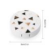 MUMEHAZ Contact Lens Case with Cleaner Washer Contact Lenses Applicator Removal Tool Kit for Daily Outdoor (80s Pink Rose Gold Geometric) view 2