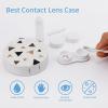 MUMEHAZ Contact Lens Case with Cleaner Washer Contact Lenses Applicator Removal Tool Kit for Daily Outdoor (80s Pink Rose Gold Geometric) view 3