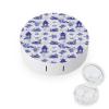 MUMEHAZ Portable Contact Box Travel Contact Lens Case Holder with Mirror Solution Bottle for Daily Makeup (Blue Chinoiserie) view 1