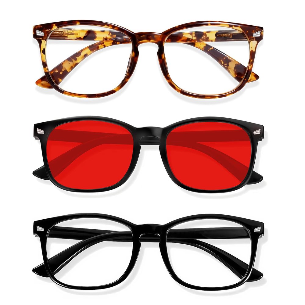 CHEERS DEVICES Reading Glasses Anti-Glare Readers 3-Pack for Men Women