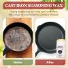 MTLEE 3 Pack 2.3 oz Cast Iron and Carbon Steel Seasoning Wax Stick Cast Iron Seasoning Conditioner Wax Natural Oils for Steel Cookware Cutting Board Kitchen Ware Restore Protecting Maintenance view 4