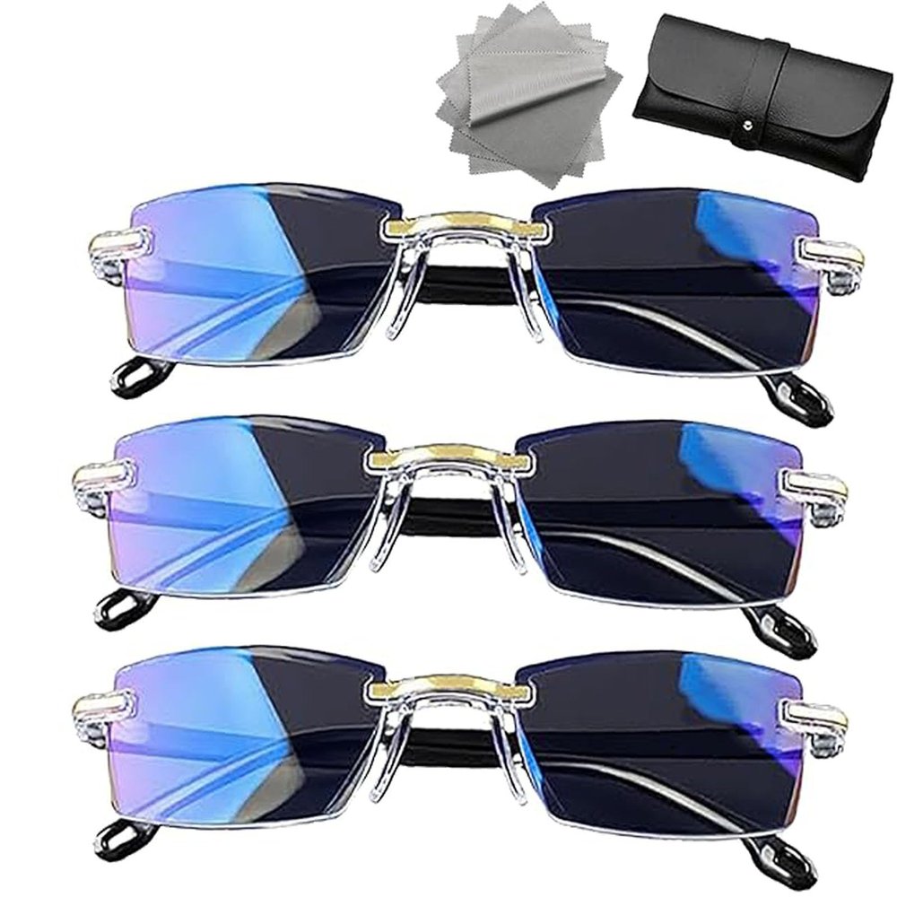 2026 New Sapphire High Hardness Anti-Blue Progressive, Auto Focus Glasses Self Adjusting, Intelligent Dual Focus Glasses (3pcs)