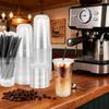 Etersky 20 oz 25PCS Disposable Clear Plastic Cups with Lids and Straws view 2