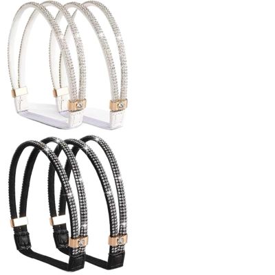 15 Pair Women High Heel Bundle - Anti-Skid Ankle Hold Straps with Adjustable Triangle Shoe Laces(White)