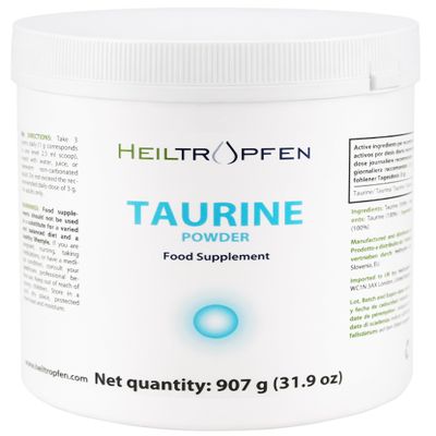 Heiltropfen Taurine Powder | 2 lb - 907 g | 100% Pure Powder | Unflavored | Single Ingredient | Capsule-Free | Dietary Supplement