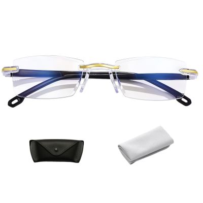 Auto Focus Glasses Self Adjusting for Men & Women,Smart Autofocus Glasses,Automatic Zoom Reading Glassess Far and Near (Gold,+150)