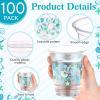 Ferrochef 100 Pcs Seashell Plastic Cups 12 oz Summer Beach Starfish Disposable Plastic Drinking Cups Bulk for Under the Sea Ocean Pool Birthday Wedding Bridal Baby Shower Party Decoration Supplies view 3