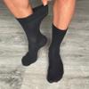 YARMIS Mens Diabetic Socks Size 1315 Non-Binding, Thin Cotton Diabetic Dress Socks Loose Fit Black Crew 4 Pairs view 2