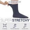 YARMIS Mens Diabetic Socks Size 1315 Non-Binding, Thin Cotton Diabetic Dress Socks Loose Fit Black Crew 4 Pairs view 3