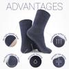 YARMIS Mens Diabetic Socks Size 1315 Non-Binding, Thin Cotton Diabetic Dress Socks Loose Fit Black Crew 4 Pairs view 4