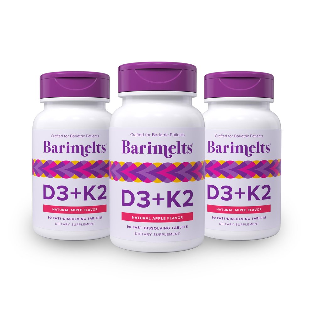 BariMelts Vitamin D3 K2-270 Fast-Dissolving Tablets (9-Month Supply) - Bariatric Vitamins for Women with Vitamin D3 5000 IU and K2 as MK-7, Natural Apple Flavor