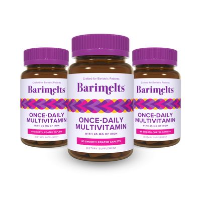 BariMelts Once Daily Bariatric Multivitamin with Iron, 180 Easy-Swallow Caplets (6-Month Supply), Multivitamin for Women, Multimineral Complex, Supports Nutrition After Bariatric Surgery