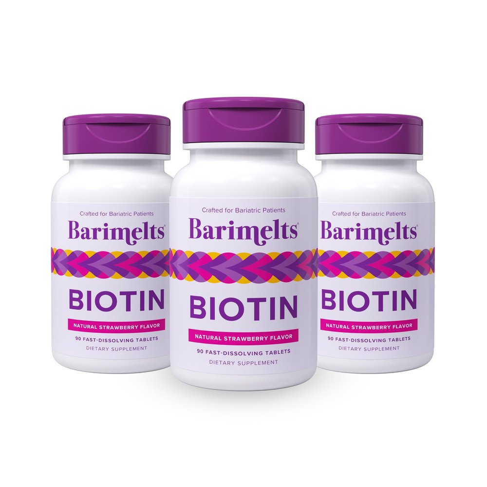 BariMelts Biotin 5000mcg, 270 Fast-Dissolving Tablets (9-Month Supply), Sugar-Free Bariatric Vitamins for Women, Natural Strawberry Flavor