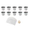 10PCS Refillable Coffee Capsules Cup, Stainless Steel Reusable Coffee Pods with Aluminum Foil Lids and Filter Paper for Machines view 1