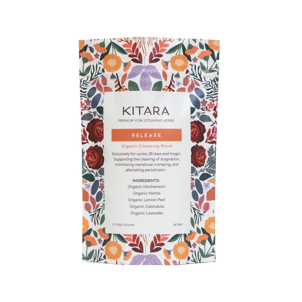 Organic Yoni Steam by Kitara | 12 Yoni Steams | Feminine Wellness & Cycle Support (Release for Period Pain & Cycle Support)