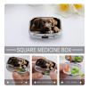 Puppies Dog Pill Box 2 Compartment Portable Travel Pill Case with Mirror Square Metal Medicines Storage Container Pocket Medicine Box to Hold Vitamins Fish Oil view 3