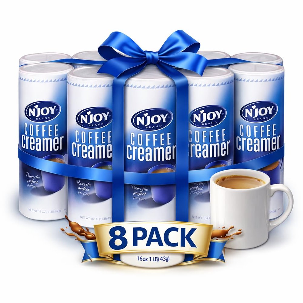 N'JOY Coffee Creamer, Original, 16 oz Canister, 8 Pack, Non-Dairy Powder