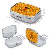 Rubber Ducky Pill Box 2 Compartment Portable Travel Pill Case with Mirror Square Metal Medicines Storage Container Pocket Medicine Box to Hold Vitamins Fish Oil view 2