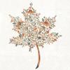 Boston International Cocktail Napkins Disposable 3-Ply Paper Party Supplies, 5" x 5", Floral Maple Leaf, 20-Count view 1