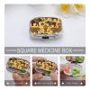 Africa Elephant Pill Box 2 Compartment Portable Travel Pill Case with Mirror Square Metal Medicines Storage Container Pocket Medicine Box to Hold Vitamins Fish Oil view 3