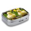 Cute Ducks Pill Box 2 Compartment Portable Travel Pill Case with Mirror Square Metal Medicines Storage Container Pocket Medicine Box to Hold Vitamins Fish Oil view 4