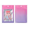 Aspire 100 PCS Resealable Mylar Zip Bags, Clear Window Small Vinyl Zip Bags-Gradient Purple-4.7"x7" view 1