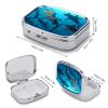 Hammerhead Sharks Pill Box 2 Compartment Portable Travel Pill Case with Mirror Square Metal Medicines Storage Container Pocket Medicine Box to Hold Vitamins Fish Oil view 2