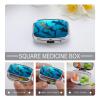 Hammerhead Sharks Pill Box 2 Compartment Portable Travel Pill Case with Mirror Square Metal Medicines Storage Container Pocket Medicine Box to Hold Vitamins Fish Oil view 3