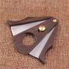 AHGDDA Stainless Steel Cigar Cutter, Professional Precision Double Blade Guillotine, Shark-Fin Silhouette Handheld Clipper, Wood Grained and Polished Metal Accessory(A) view 2