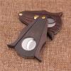 AHGDDA Stainless Steel Cigar Cutter, Professional Precision Double Blade Guillotine, Shark-Fin Silhouette Handheld Clipper, Wood Grained and Polished Metal Accessory(A) view 4