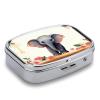 Lucky Elephant Pill Box 2 Compartment Portable Travel Pill Case with Mirror Square Metal Medicines Storage Container Pocket Medicine Box to Hold Vitamins Fish Oil view 4