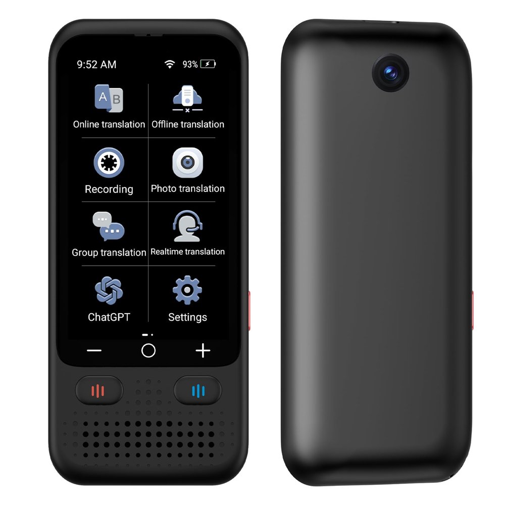 Portable Language Translator Device - 4-Way Voice/Text/Photo Translation, 139 Languages, Real-Time Offline Support, 180H Standby, Ideal Gift for Business Travelers
