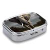 3D Elephant Pill Box 2 Compartment Portable Travel Pill Case with Mirror Square Metal Medicines Storage Container Pocket Medicine Box to Hold Vitamins Fish Oil view 4