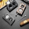 AHGDDA 5-in-1 Cigar Cutter Multi-Tool, Precision V-Cut and Guillotine Duo, Integrated Hidden Stand with Built-in Punch and Draw Enhancer, Metal Travel Accessory(I) view 2