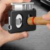 AHGDDA 5-in-1 Cigar Cutter Multi-Tool, Precision V-Cut and Guillotine Duo, Integrated Hidden Stand with Built-in Punch and Draw Enhancer, Metal Travel Accessory(I) view 3