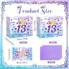 Purple 13th Birthday Gift Bag for Girls Double-Sided Official 13 Teenager Gift Wrapping Bag with Greeting Card Crown Hearts Candy Bag for Purple Blue Girls Boys 13 Years Old Bday Party Supplies view 3