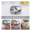 Eagle Mountains Pill Box 2 Compartment Portable Travel Pill Case with Mirror Square Metal Medicines Storage Container Pocket Medicine Box to Hold Vitamins Fish Oil view 3