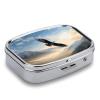 Eagle Mountains Pill Box 2 Compartment Portable Travel Pill Case with Mirror Square Metal Medicines Storage Container Pocket Medicine Box to Hold Vitamins Fish Oil view 4
